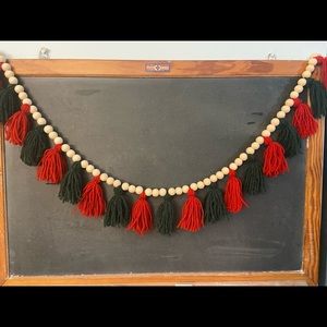 Wooden bead and tassel garland
